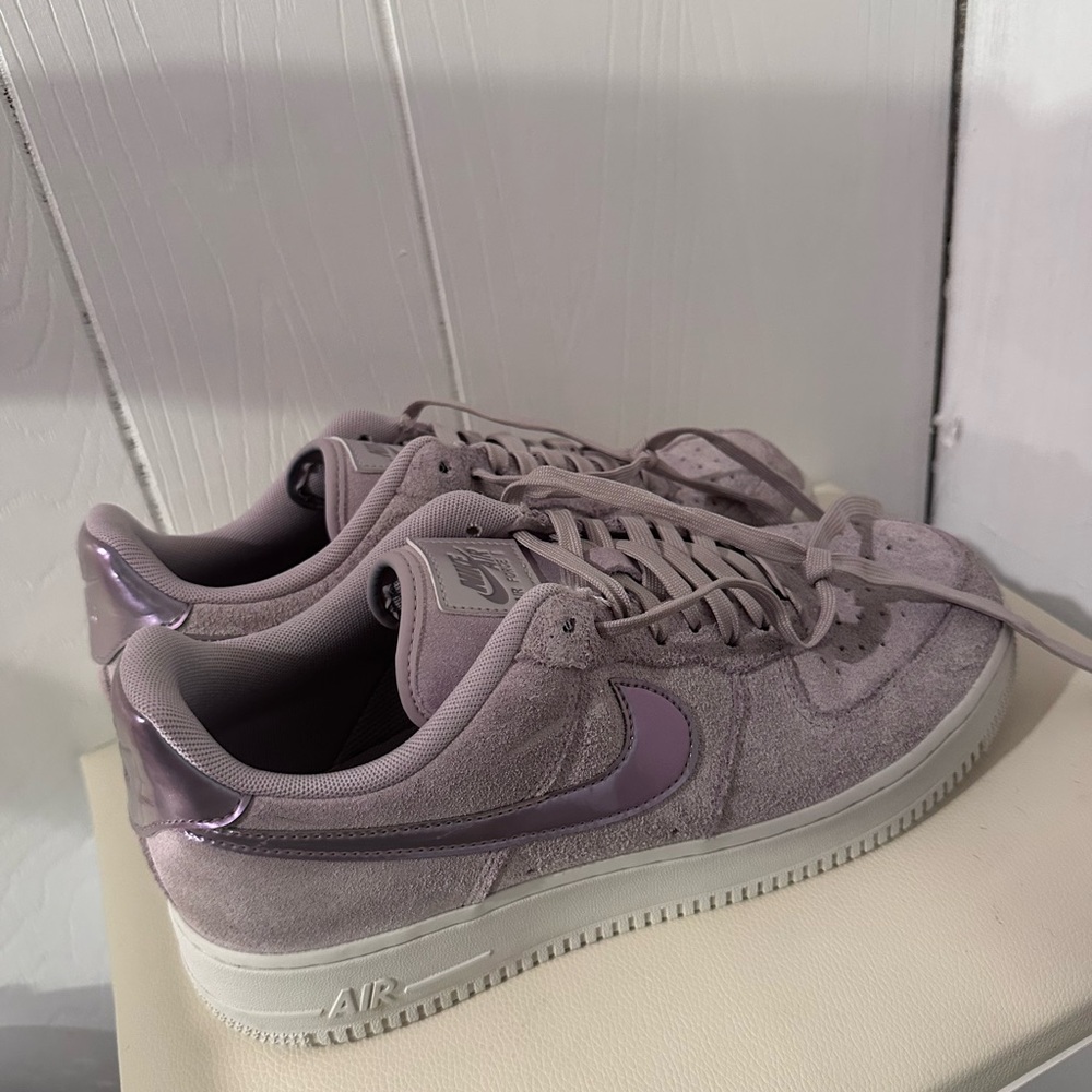 Nike Lavender Suede Air Force 1 Low with Glossy Swoosh
